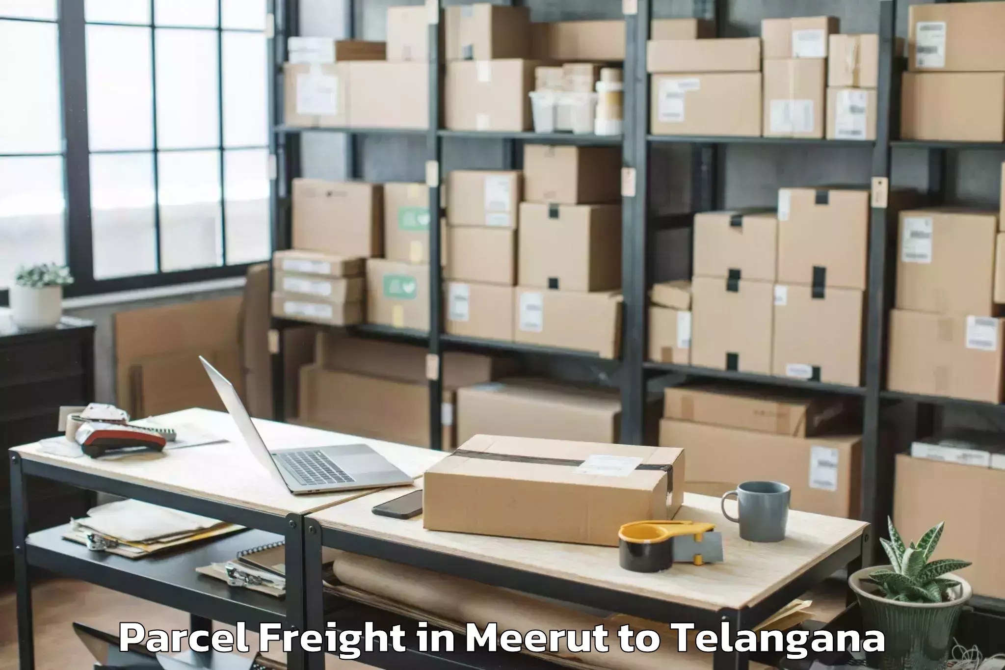 Top Meerut to Vemsoor Parcel Freight Available